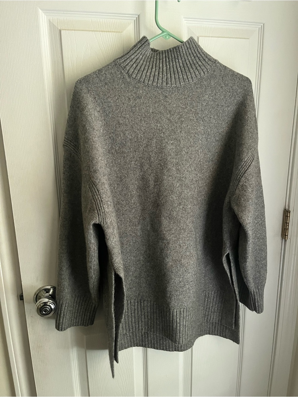 H&M Women's Gray Ribbed Cowl Neck Sweater